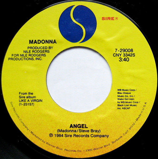 Madonna ‎– Angel [7" 45 RPM Single] (Usado)