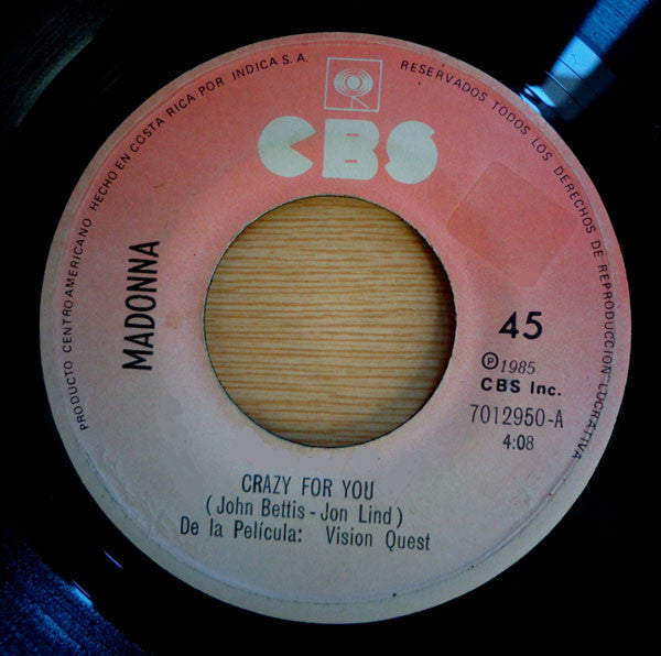 Madonna – Crazy For You / Journey – Only The Young [7" 45 RPM Single] (Usado)