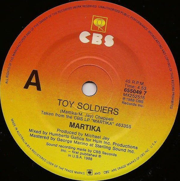 Martika – Toy Soldiers [7" Single 45 RPM] (Usado)