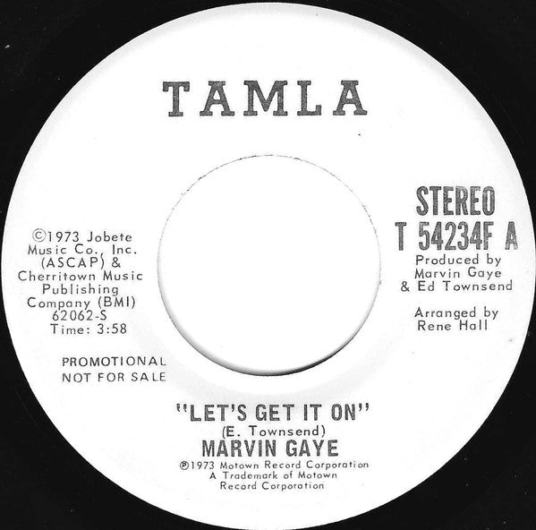 Marvin Gaye – Let's Get It On [7", 45 RPM, Single, Promo, Stereo, Mono] (Usado)
