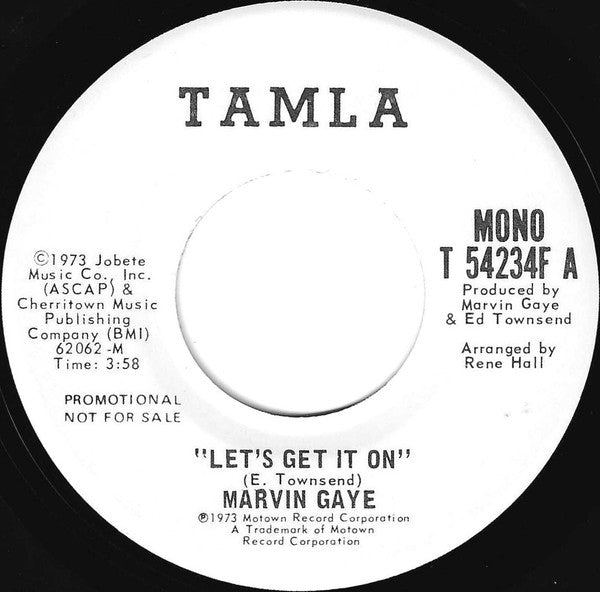 Marvin Gaye – Let's Get It On [7", 45 RPM, Single, Promo, Stereo, Mono] (Usado)