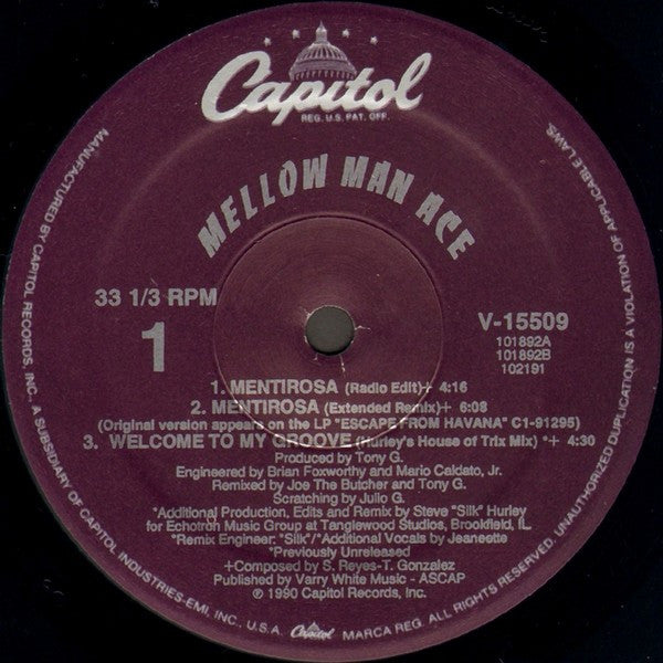 Mellow Man Ace ‎– Mentirosa [Maxi Single 12"] (Usado)