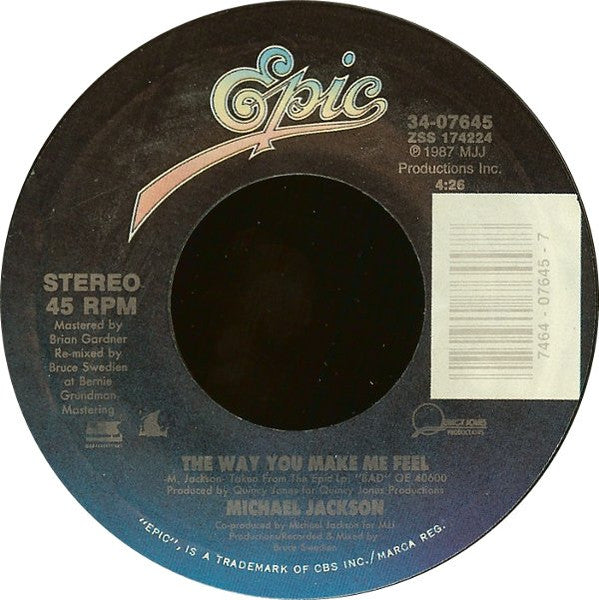 Michael Jackson – The Way You Make Me Feel [7" 45 RPM Single] (Usado)