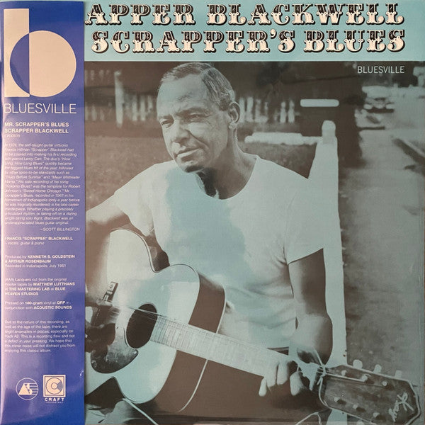 Scrapper Blackwell – Mr. Scrapper's Blues (Bluesville Acoustic Sound Series) (180G) 🇺🇸
