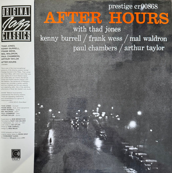 Thad & Frank Wess & Kenny Burrell & Mal Waldron Jones – After Hours (Original Jazz Classics Series) (180G) 🇺🇸
