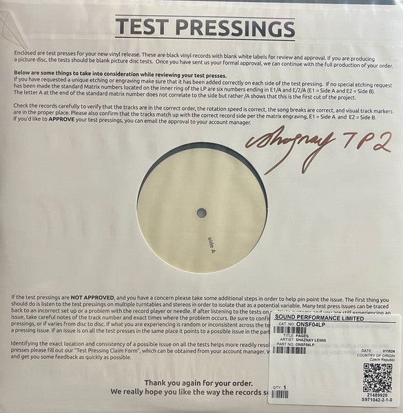Shaznay Lewis – Pages (White Vinyl) 🇺🇸