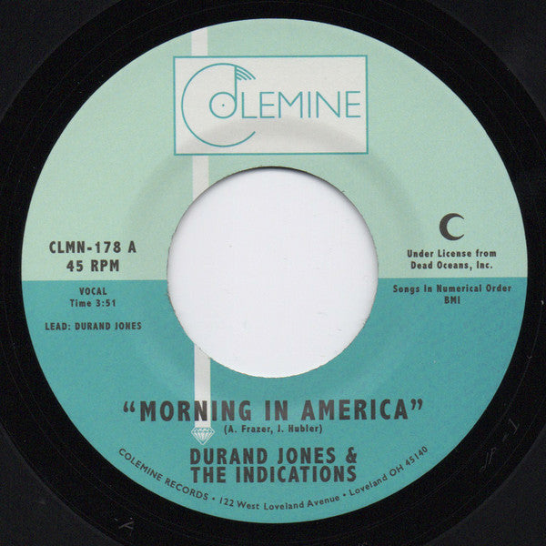 Durand & the Indications Jones – Morning in America B/W Cruisin' to the Park 🇺🇸