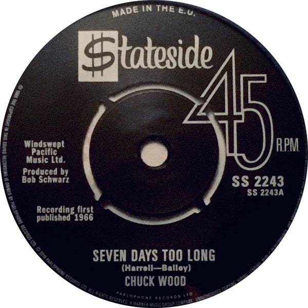 Chuck Woods – Seven Days Too Long / Dance, Dance, Dance (4-7inch) 🇺🇸