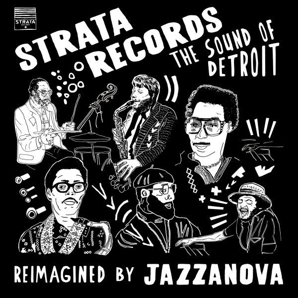 Jazzanova – Strata Records - The Sound Of Detroit - Reimagined (Clear W/ Red, Orange & Blue Splatter Vinyl) 🇺🇸