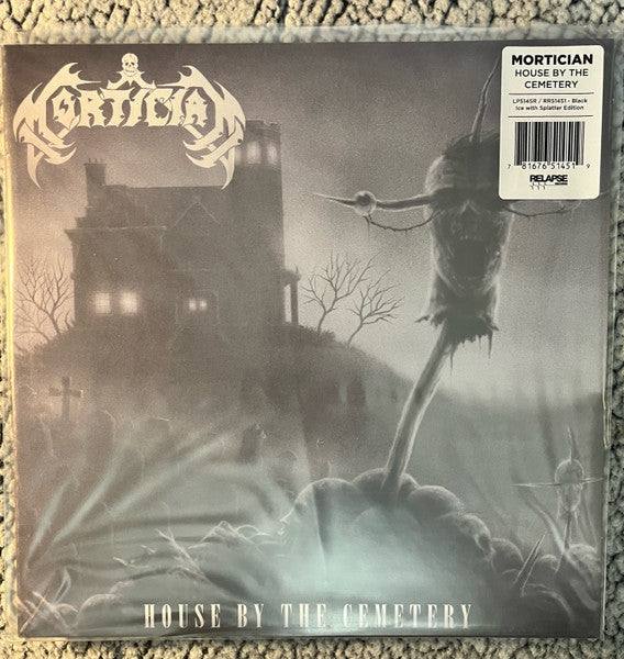 Mortician – House By the Cemetery (Black Ice with White & Baby Blue Splatter Vinyl) 🇺🇸