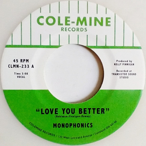 Monophonics & Kelly Finnigan – Love You Better / the Shape of My Teardrops (Opaque Natural 7INCH) 🇺🇸