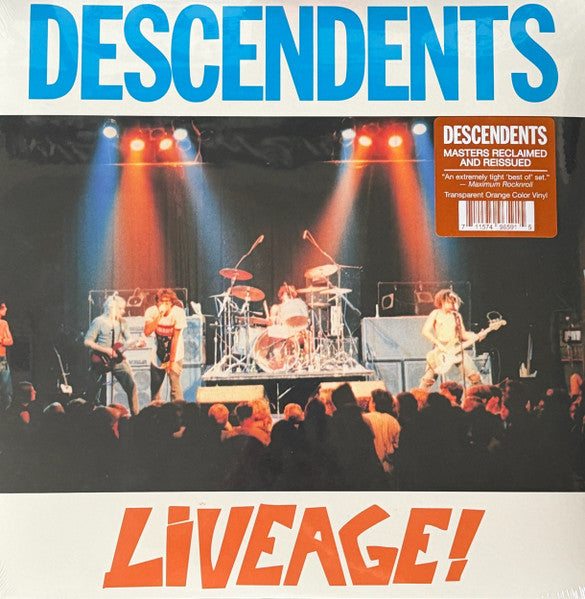 Descendents – Liveage! (Transparent Orange Vinyl) 🇺🇸