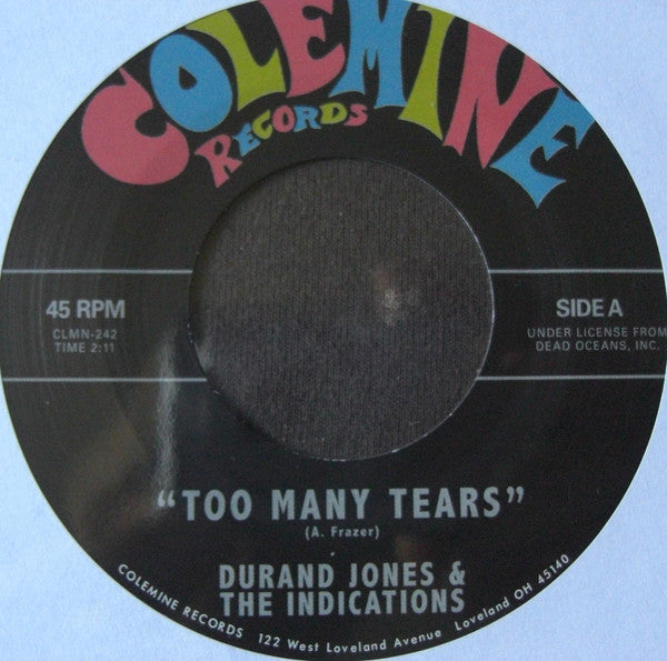 Durand & the Indications Jones – Too Many Tears / Cruisin' to the Parque 🇺🇸