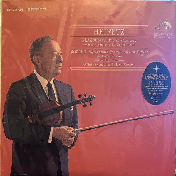 Heifetz; Walter Hendl; Izler Solomon – Glazounov: Violin Concerto/mozart: Symphonie Concertante in E-flat (2LP/180G/45RPM) 🇺🇸