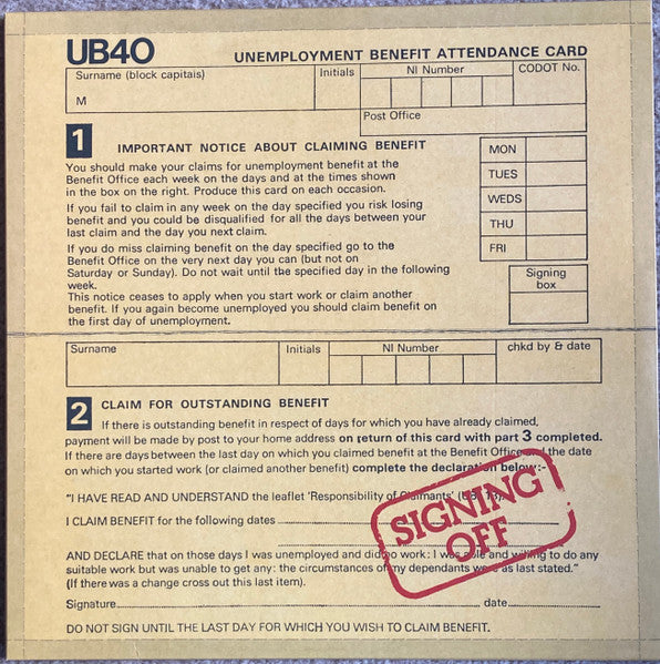 UB40 – Signing Off (Translucent Red Vinyl/2LP) 🇺🇸