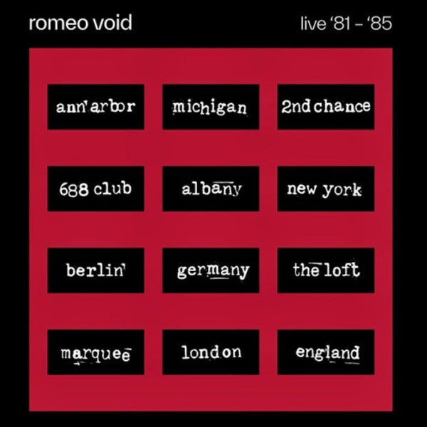 Romeo Void – Best Of Romeo Void Live '81-'85 (2Lp) (Rsd) 🇺🇸