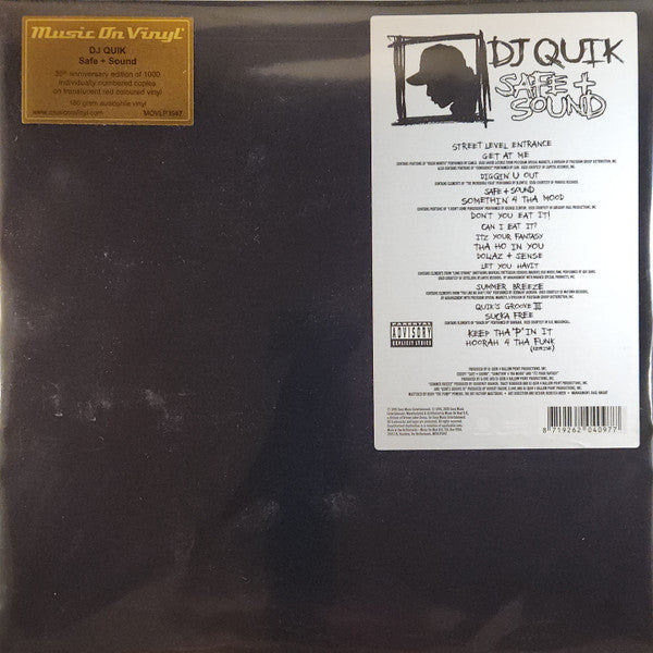 DJ Quik – Safe/sound (2LP/NUMBERED/TRANSLUCENT Red Vinyl) 🇺🇸