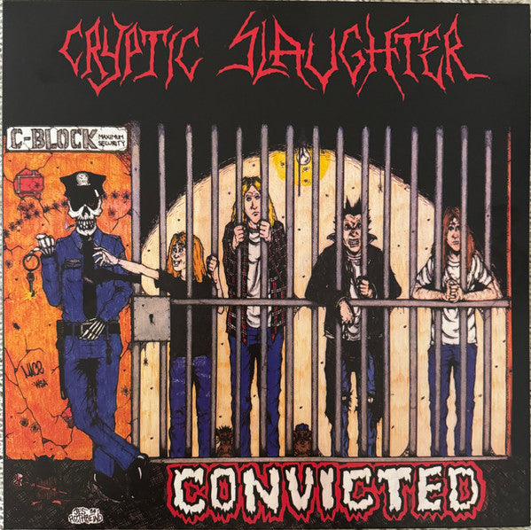 Cryptic Slaughter – Convicted (Black Ice W/ Red, White & Cyan Blue Splatter) 🇺🇸