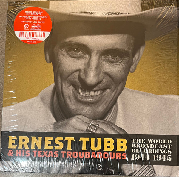 Ernest & His Texas Troubadours Tubb – World Broadcast Recordings 1944-1945 (Translucent Yellow Vinyl) 🇺🇸