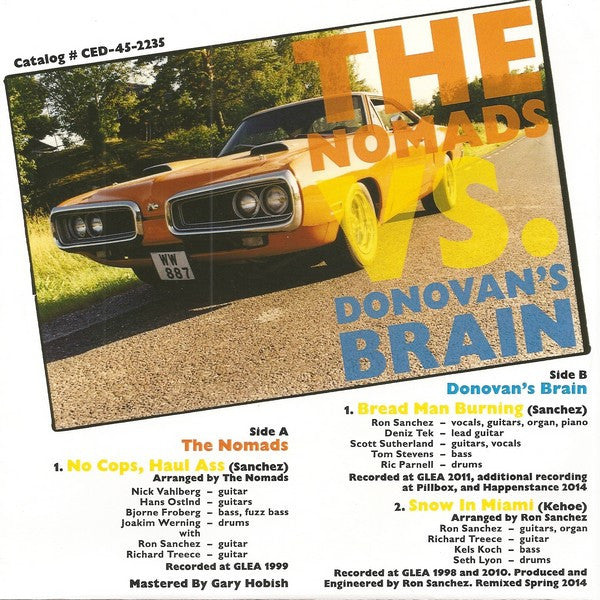 Nomads/Donovan's Brain – No Cops, Haul Ass (Red) 🇺🇸