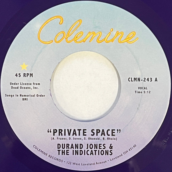 Durand & the Indications Jones – Private Space / Sea of Love (Dark Purple 7INCH) 🇺🇸