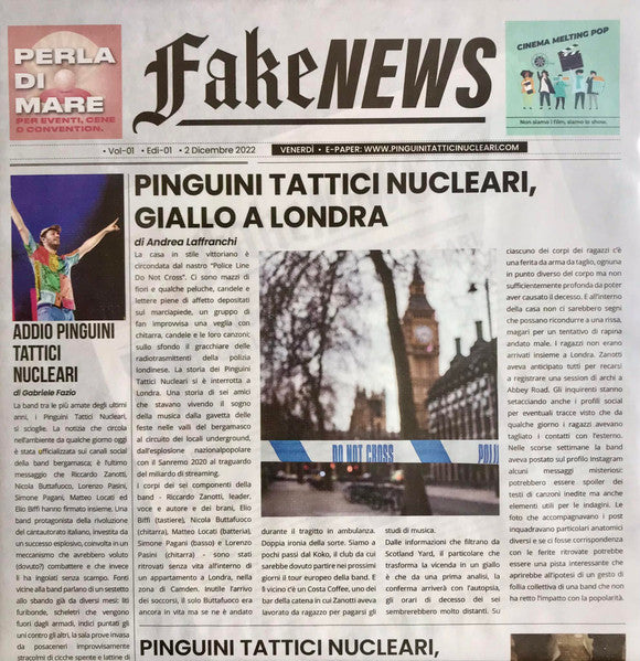 Pinguini Tattici Nucleari – Fake News - 2 LP Nero (Rip) 🇺🇸
