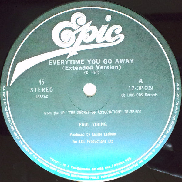 Paul Young ‎– Every Time You Go Away [12" 45 RPM Single] (Usado) 🇯🇵