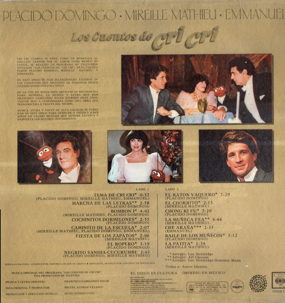 Placido Domingo . Mireille Mathieu . Emmanuel – Los Cuentos De Cri Crí (Usado)