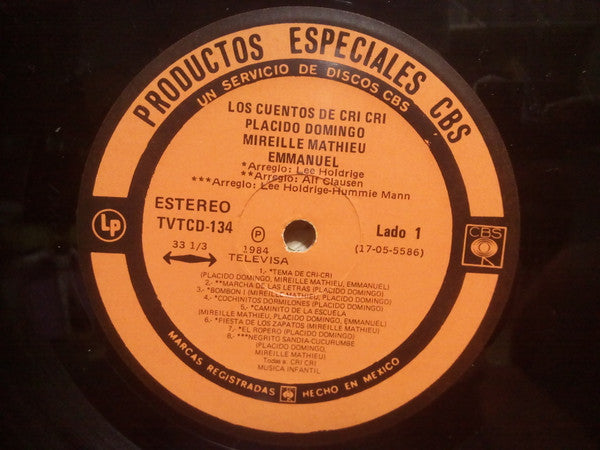 Placido Domingo . Mireille Mathieu . Emmanuel – Los Cuentos De Cri Crí (Usado)