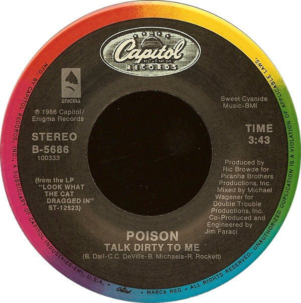 Poison – Talk Dirty To Me [7" 45 RPM Single] (Usado)