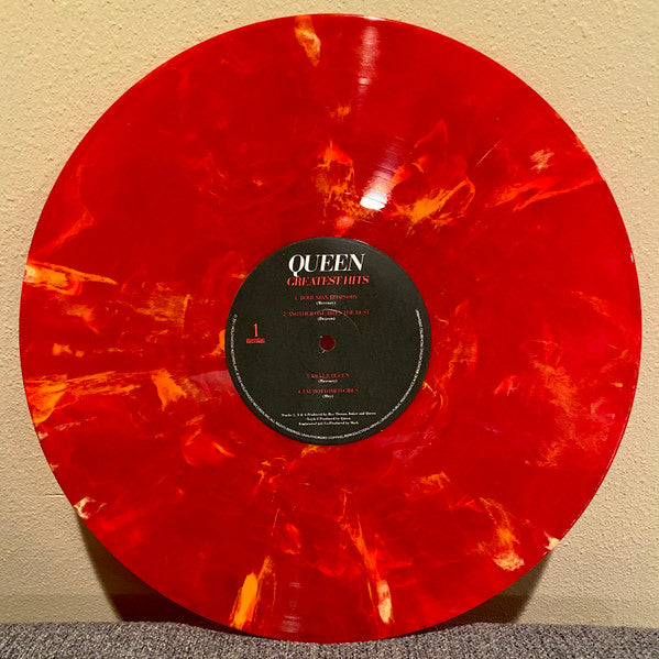 Queen – Greatest Hits [Limited Edition Red w/ Orange Swirl [Ruby Blend]] (Usado)
