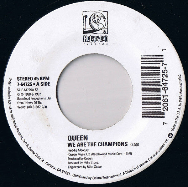 Queen – We Are The Champions [7", 45 RPM, Single] (Usado)
