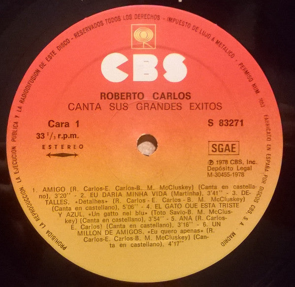 Roberto Carlos – Canta Sus Grandes Exitos (Usado)