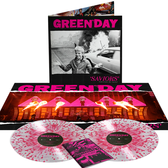 Green Day – Saviors (édition de luxe) [Deluxe Edition Clear W/ Hot Pink Splatter Vinyl]