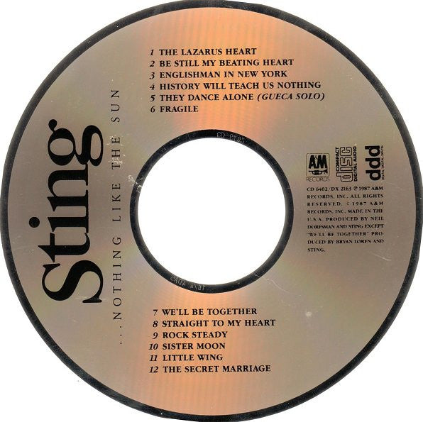 Sting – ...Nothing Like The Sun (CD Usado) 💿
