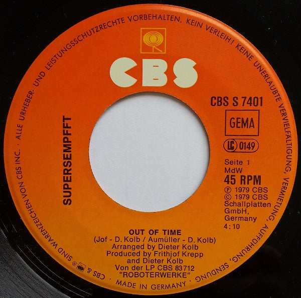 Supersempfft – Out Of Time [7" 45 RPM Single] (Usado)