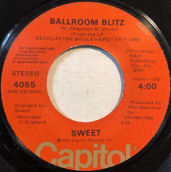 Sweet – Ballroom Blitz [7", 45 RPM, Single] (Usado)