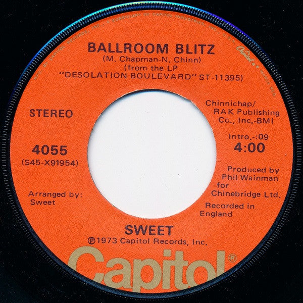 Sweet – Ballroom Blitz [7" 45 RPM Single] (Usado)