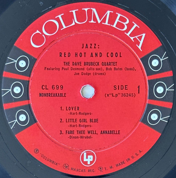 Dave Brubeck Quartet Featuring Paul Desmond (The) – Jazz: Red Hot And Cool (Usado)