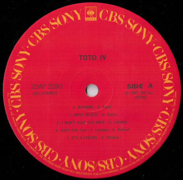 Toto – Toto IV (Usado) 🇯🇵