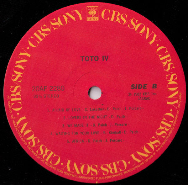 Toto – Toto IV (Usado) 🇯🇵