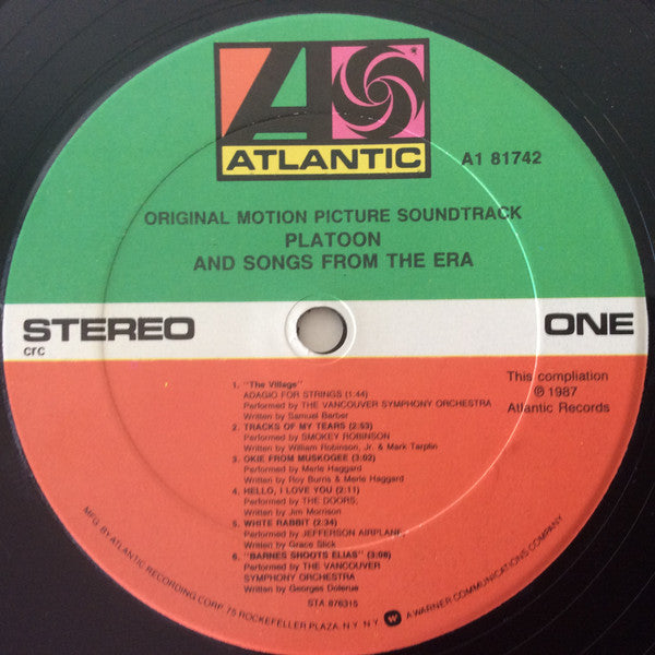 Various – Platoon (Original Motion Picture Soundtrack And Songs From The Era) (Usado)