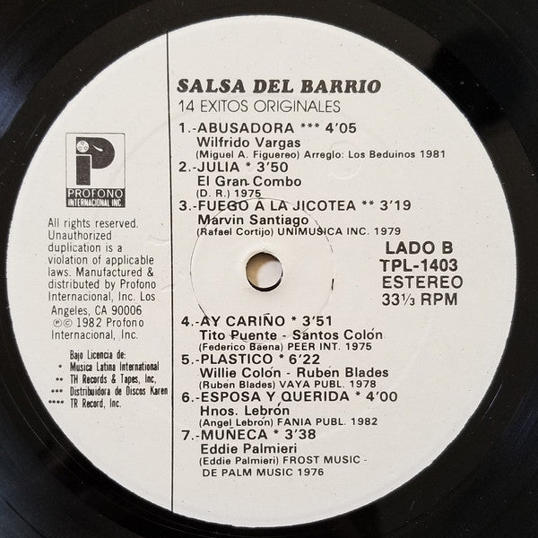 Various – Salsa Del Barrio! 14 Exitos Originales (Usado)