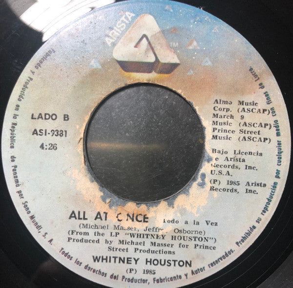 Whitney Houston ‎– Saving All My Love For You [7" 45 RPM Single] (Usado)